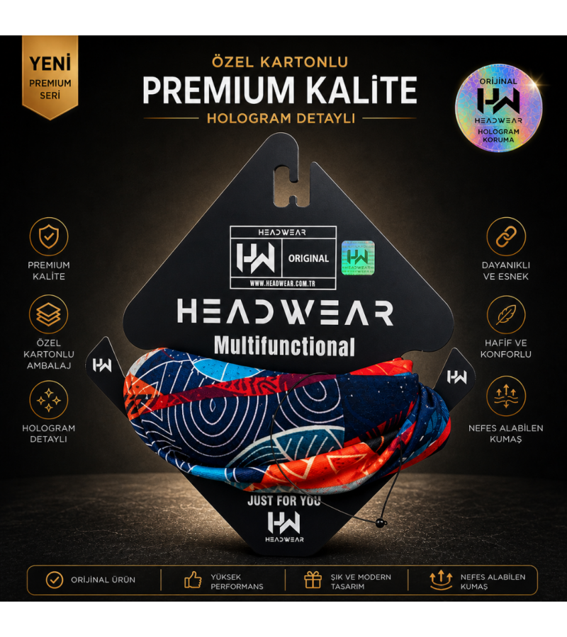 Pro Series Unisex Neck Gaiter Bandana Boyunluk – Ultra Hafif, Nefes Alabilir Outdoor & Motosiklet Koruma (6’lı Paket) HDWR306