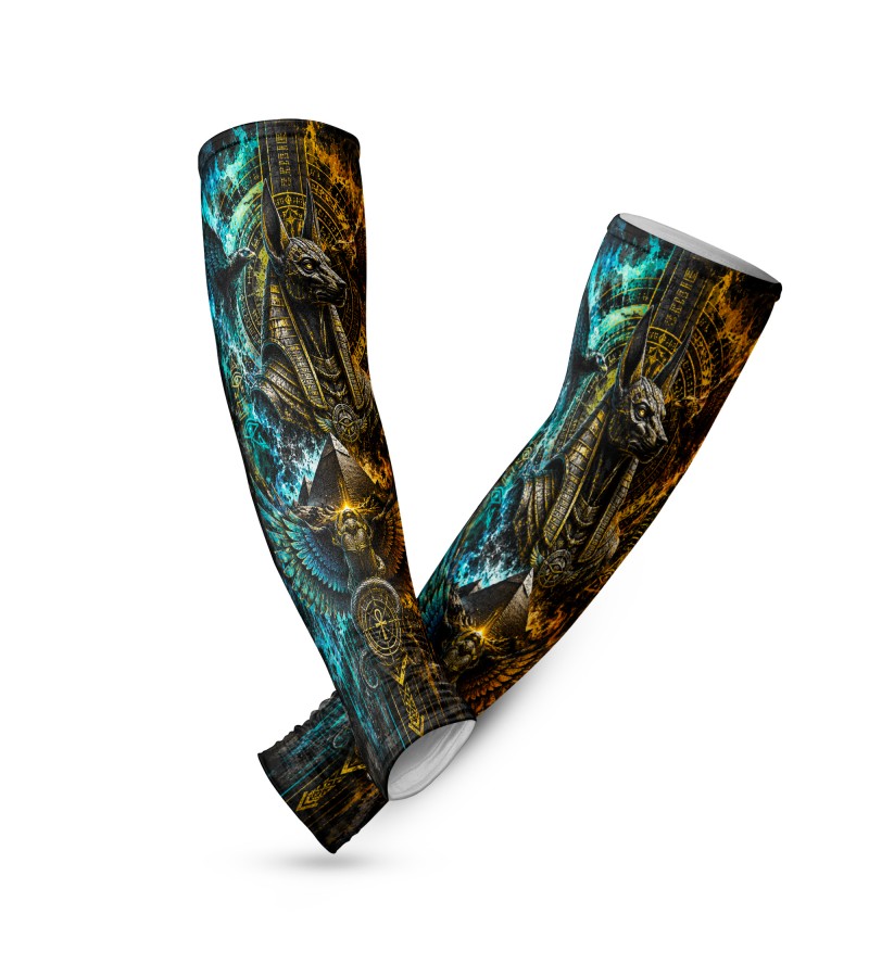 Anubis Guardian Egyptian Legacy Tactical Arm Sleeve Baskılı Kol Çorabı – 1 Düzine (12 Çift / Sağ & Sol Kol)