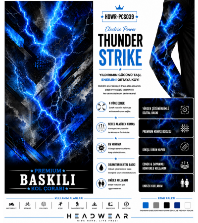 Electric Thunder Strike Tactical Arm Sleeve Baskılı Kol Çorabı – 1 Düzine (12 Çift / Sağ & Sol Kol) Electric Thunder Strike Tactical Arm Sleeve Baskılı Kol Çorabı – 1 Düzine (12 Çift / Sağ & Sol Kol)
