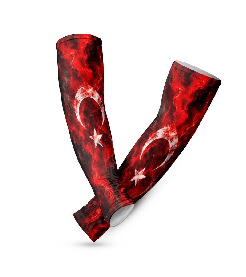 Red Spirit Turkish Flag Legend Tactical Arm Sleeve Baskılı Kol Çorabı – 1 Düzine (12 Çift / Sağ & Sol Kol)