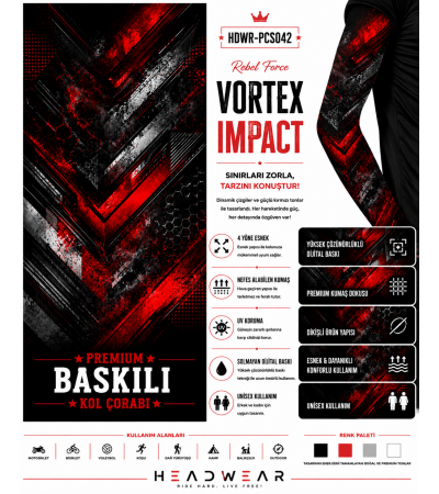 Rebel Force Vortex Impact Tactical Arm Sleeve Baskılı Kol Çorabı – 1 Düzine (12 Çift / Sağ & Sol Kol)
