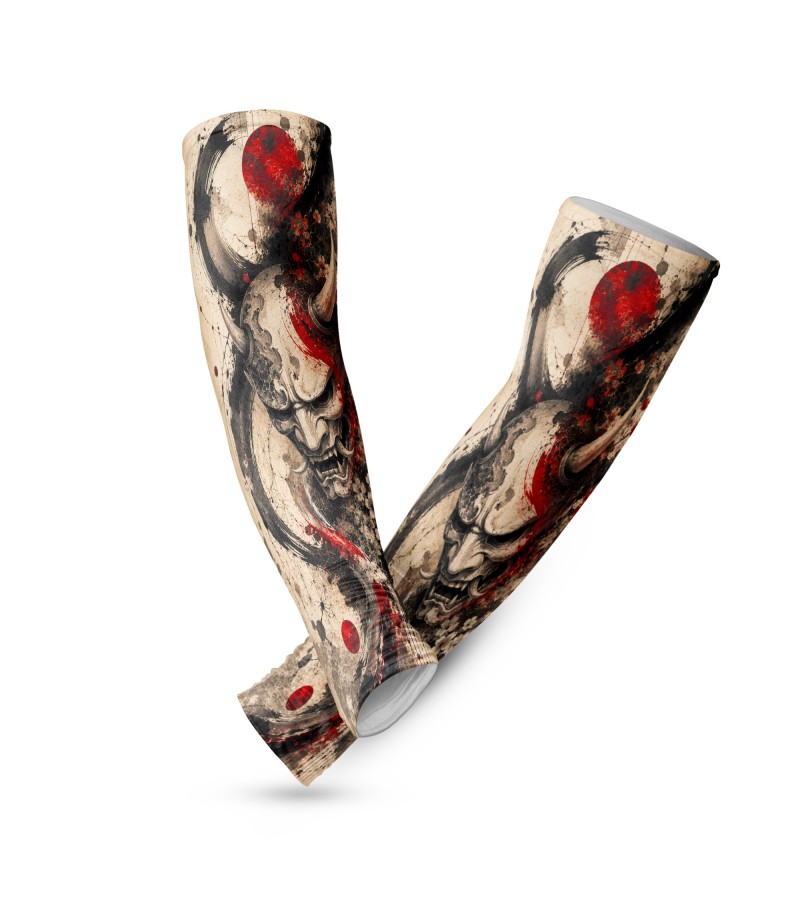 Samurai Shadow Demon Rising Tactical Arm Sleeve Baskılı Kol Çorabı – 1 Düzine (12 Çift / Sağ & Sol Kol)