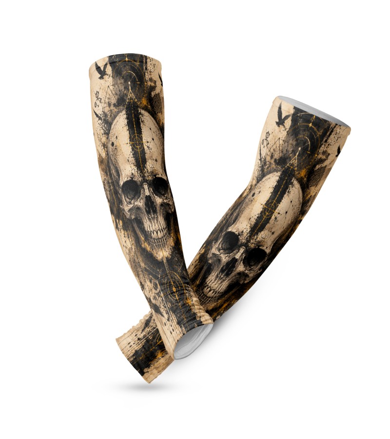Dark Essence Skull Command Tactical Arm Sleeve Baskılı Kol Çorabı – 1 Düzine (12 Çift / Sağ & Sol Kol)