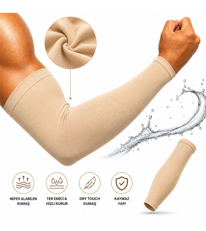 Dikişsiz Spor Kol Çorabı – Bej | Dry Touch Performance Series 10 Çift