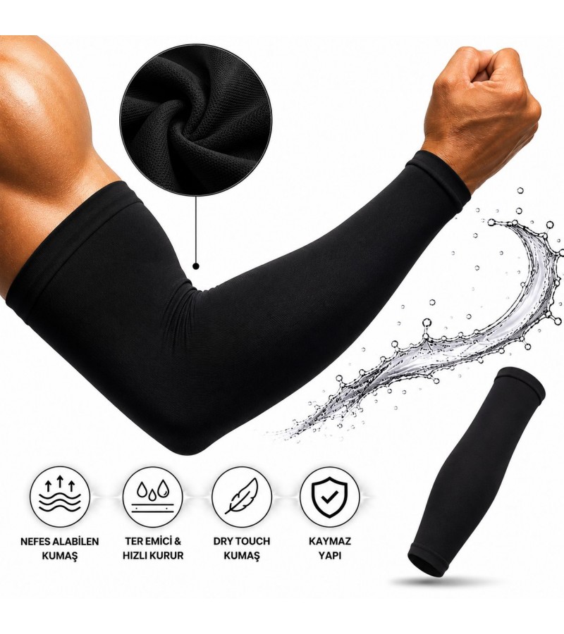 Dikişsiz Spor Kol Çorabı – Siyah | Dry Touch Performance Series 10 Çift