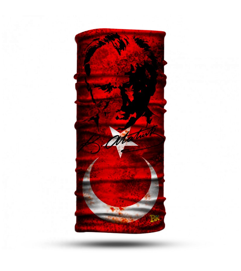 BDK Unisex Atatürk ve Türk Bayrağı Desenli Headwear BDK272